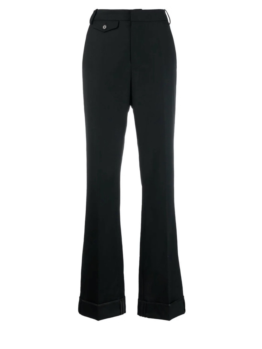 Zadig & Voltaire Black Poetia turn-up hem gabardine trousers